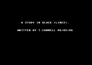 A Study in Black Lines