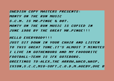 Monty on the Run Music