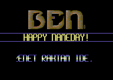 Ben's Nameday