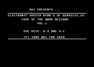 Electronic Speechdemo's of Berkeley