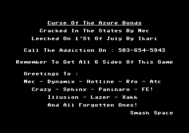 Curse Of The Azure Bonds